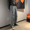 Trendy herenjeans met grote gaten, loszittende bedelaarsbroek met rechte pijpen en wijde pijpen, casual cropped broek, heren