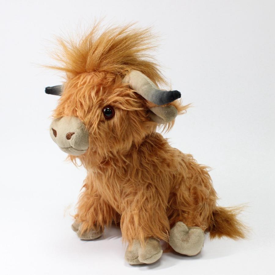 Simulation Highland Cow Animal Plush Doll Gentle Stuffed Highland Cow Cattlle Plush Toy Plushie Present designed for Children Boys Girls