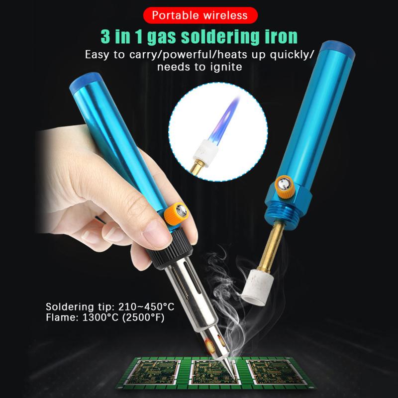 Handy Gas Soldering Pen Soldering Iron For Precise Welding And Heat Shrink For DIY Repairing With Changeable Tips 210~450°C