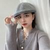 This Camel Wool Knitted Forward Hat, Women's Autumn and Winter Fashion Style, Wearing a Cap Upside Down