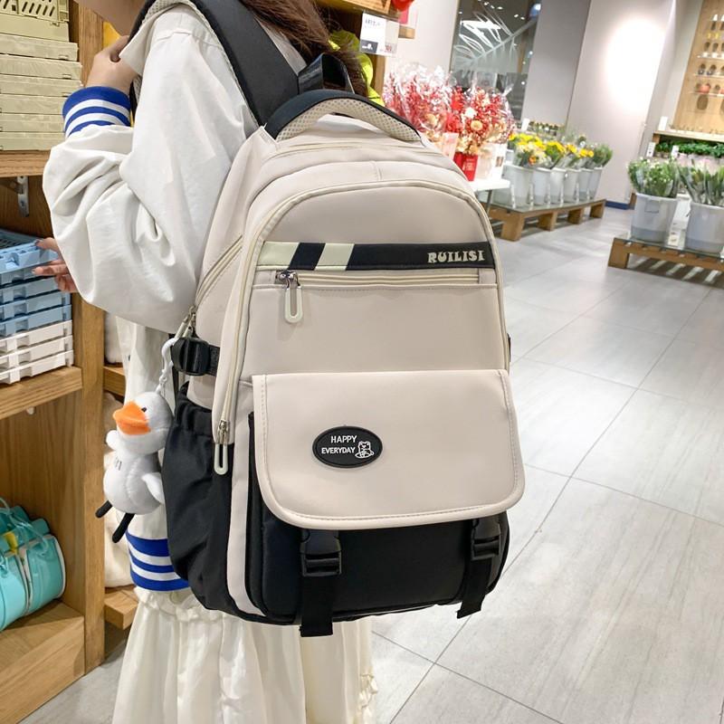 Large-capacity Leisure College Students Backpack Junior High School Schoolbag Middle Ins Style Female