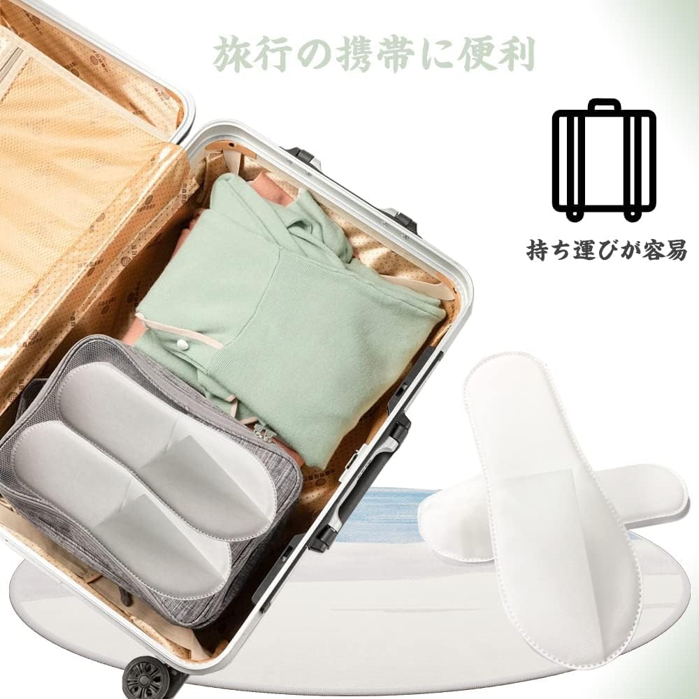 Kitamurasyokai Disposable Slippers for Business Use of Smooth White with Individually Wrapped Ideal for and Visitors of (Pack 50) Amenities, Hotels,