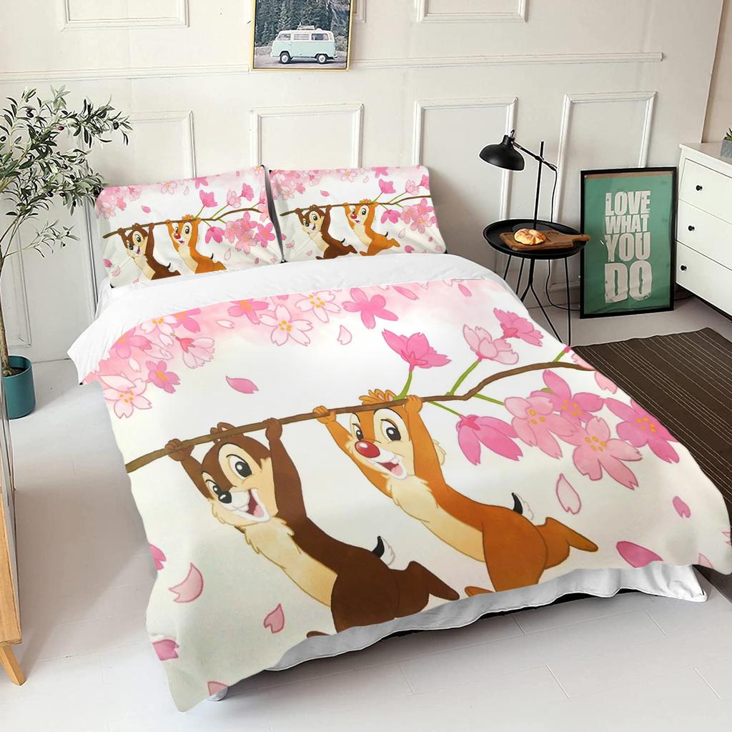 Chip & Dale Ložní povlečení Vánoční dárky Pohodlné Kreslené S povlakem na polštář vhodné pro děti i dospělé
