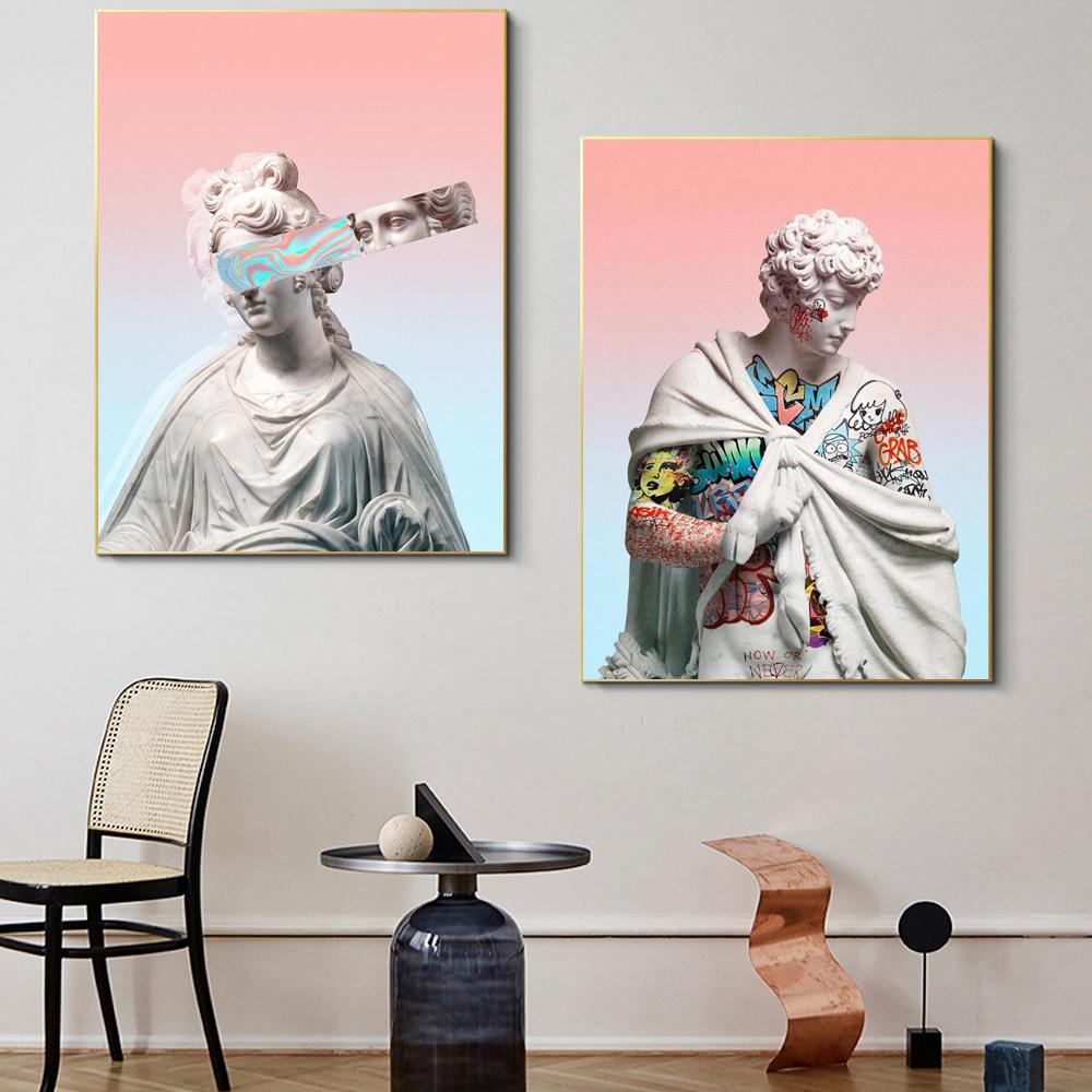 David Funny Sculpture Art Printing Canvas Painting Figure Graffiti Poster Office Living Room Bedroom Home Decoration Mural No Frame