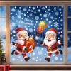 Christmas Static Window Stickers Featuring Santa Claus, Snowmen and Snowflakes for Window Decoration.