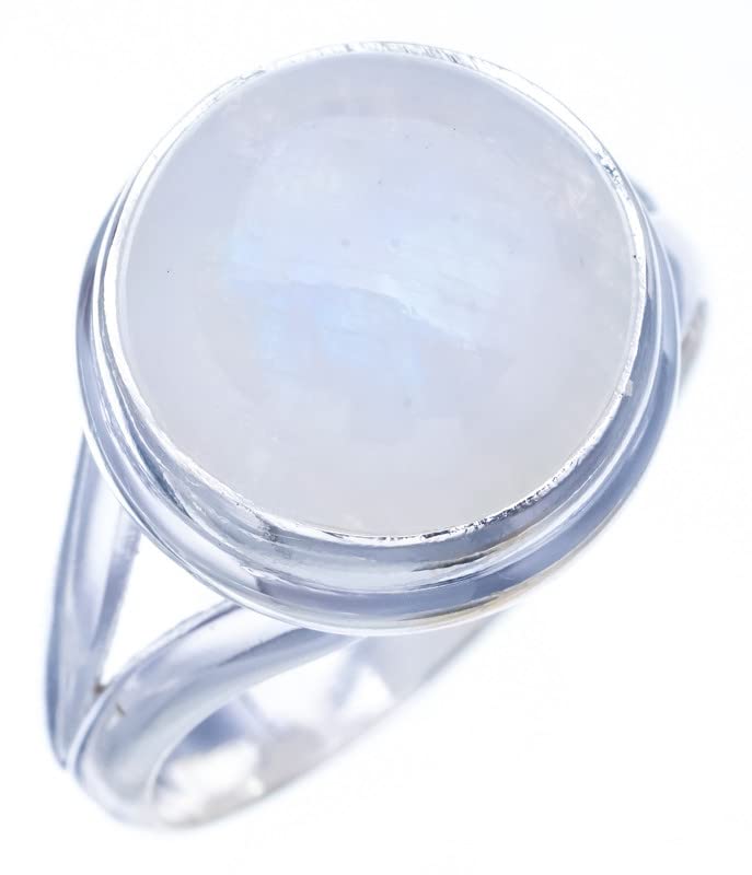 

StarGems® Natural Moonstone Handmade 925 Sterling Silver Ring 8 F2710
