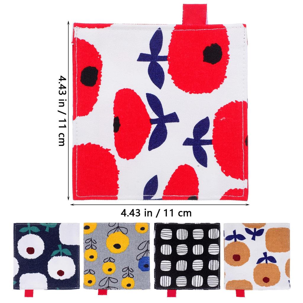 OUNONA Podkładki z tkaniny, Stylowe i urocze, w stylu japońskim, dwuwarstwowe, odporne na ciepło, antypoślizgowe, zestaw 5 sztuk, mata pod garnek, dekoracyjna podkładka pod kubek,