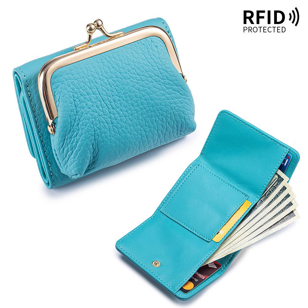 Kurzes 30% Rabatt Damen Portemonnaie große Kapazität neu kreativ multifunktional Mundgoldtasche Münzfach