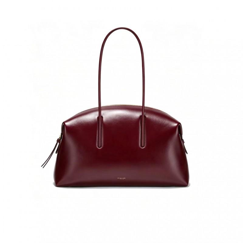 Bowling Tote Bag Large Capacity PU Leather Handbag Commute
