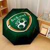 Ireland Rugby Print Auto 8?Ribs Folding Umbrella Wind Resistant Lightweight Automatic Umbrella For Daily Travel