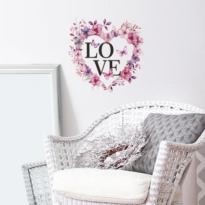 Valentine's Day LOVE Wreath of Love Bedroom Living Room Porch Home Beautification Decoration Wall Sticker