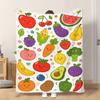 1pc Flannel Blanket Cute Smiling Fruits And Vegetables Soft Comfortable And Warm This Nap Blanket/Sofa Blanket Is Suitable for All