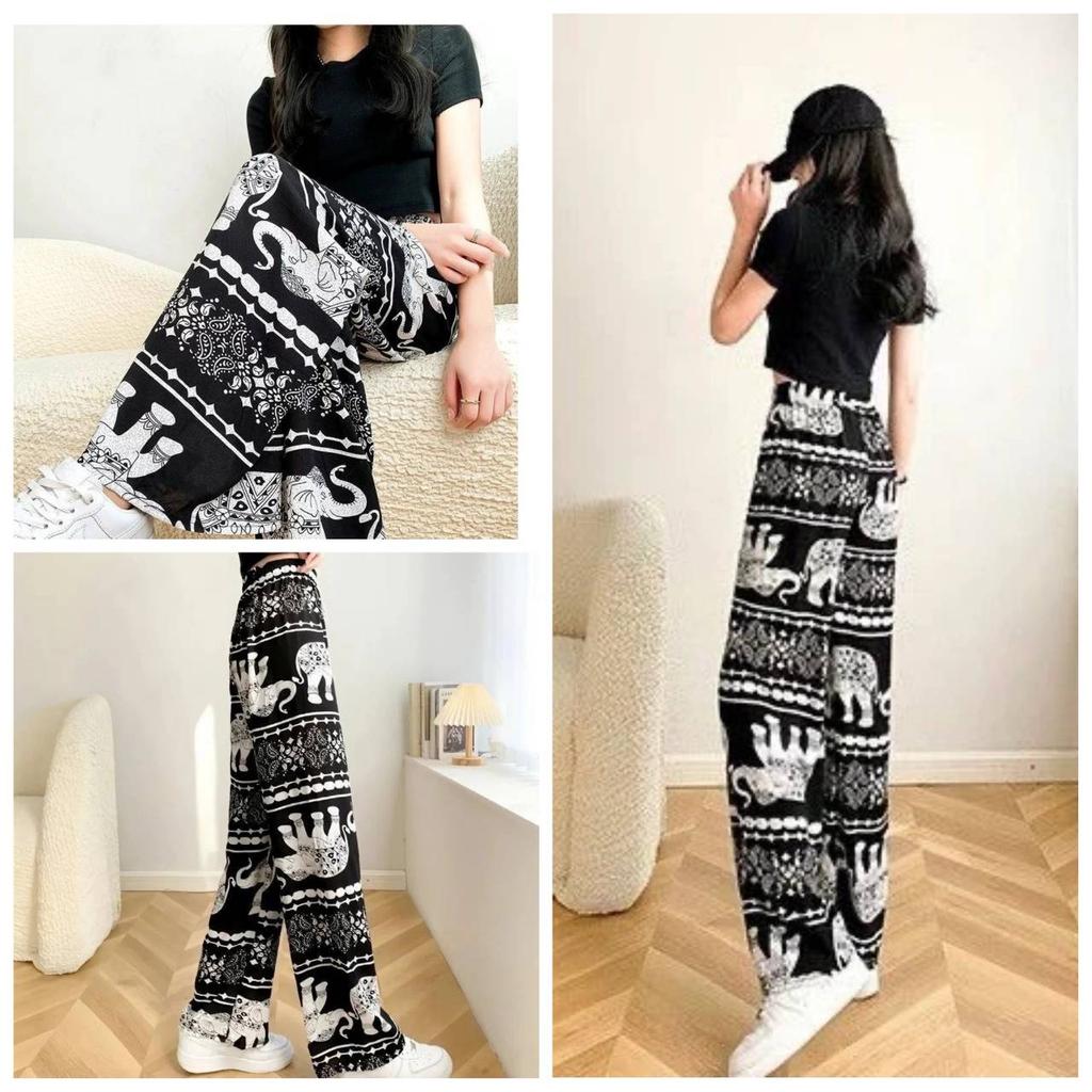 Elefantenhose Lässig Verstellbar Elastischer Hoher Bund Kordelzug Damen Herren Unisex Print Thailand Streetwear Strand Böhmisch Retro Vintage Boho