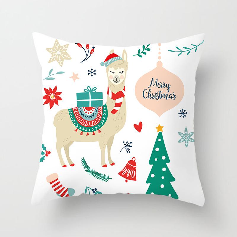 Cute Cartoon Alpaca Cushion Cover Creative Alpaca Printed Decorative Pillow Cover Alpaca Pillow Cover Sofa