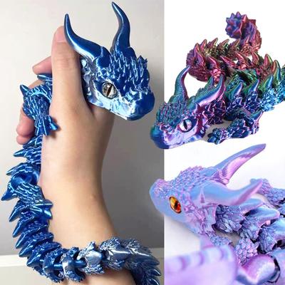 3D Tištěný Magický Drak Pohyblivý Kloub Fidget Hračka Otočný Kloubový Kancelářský Stolní Ornament Hračka pro Dospělé Dětská Řemesla Dárek