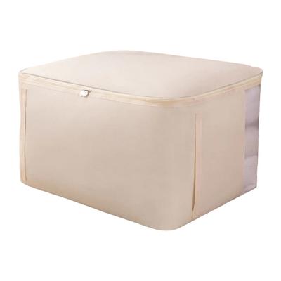 Oxford Cloth Cotton Quilt Storage Bag Handheld Visible Clothes Storage Bag Waterproof Large Capacity Clothes Moving Bag