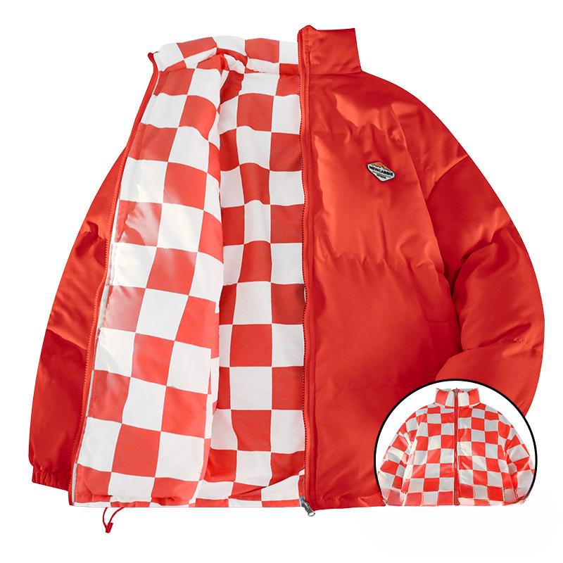 

Мужская зимняя утолщенная теплая куртка с воротником-стойкой, стиль «хлеб», хлопковая одежда с обеих сторон S