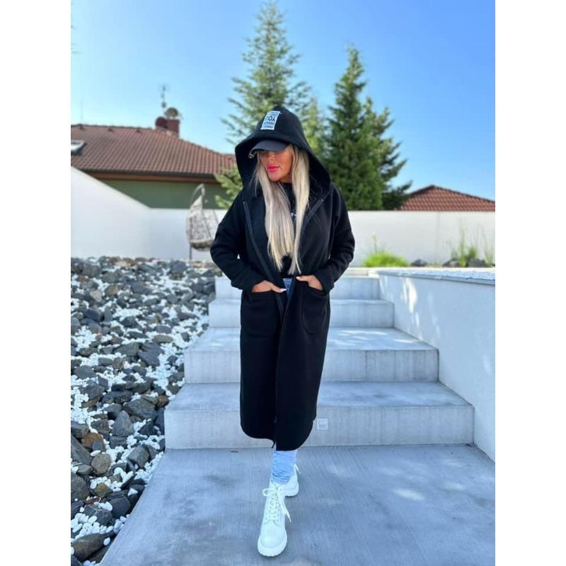 DAFIFY Damemote Uformelt ensfarget trykk Høst Vinter Langermet hettejakker og kåper