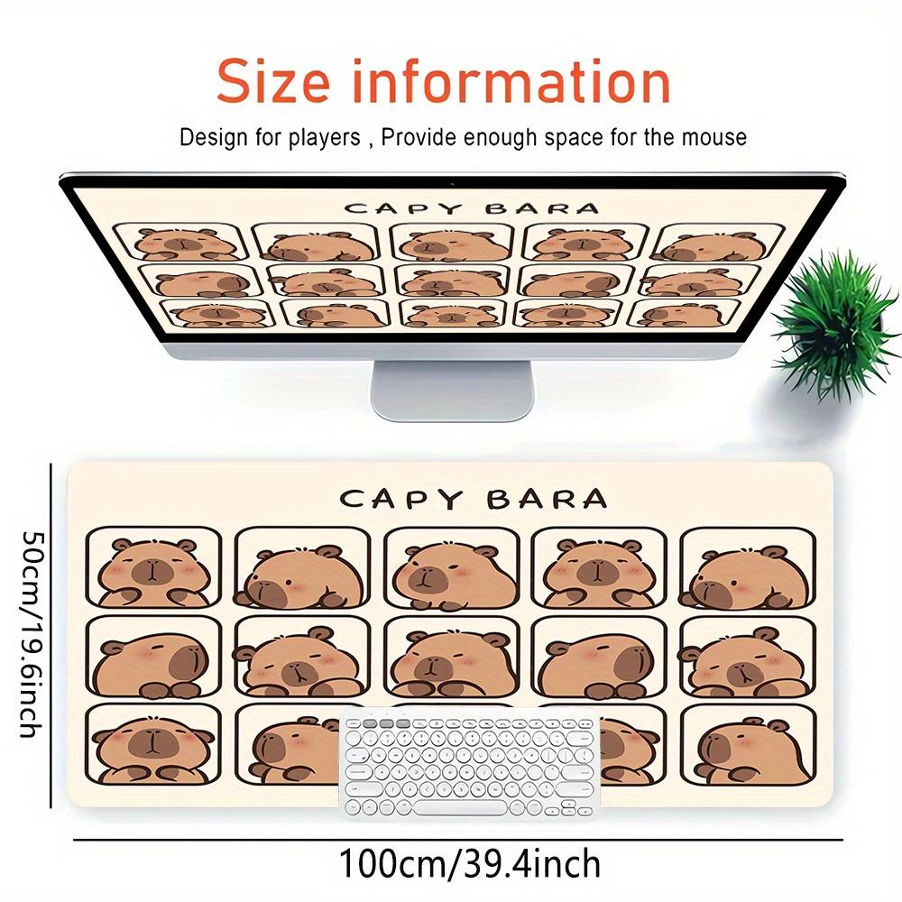 Large Multi-Size Non-Slip Rubber Base Capybara, Cute, Expressions Mouse Pad, Stitched Edges Keyboard Desk Mat for School, Office, Home, Gift