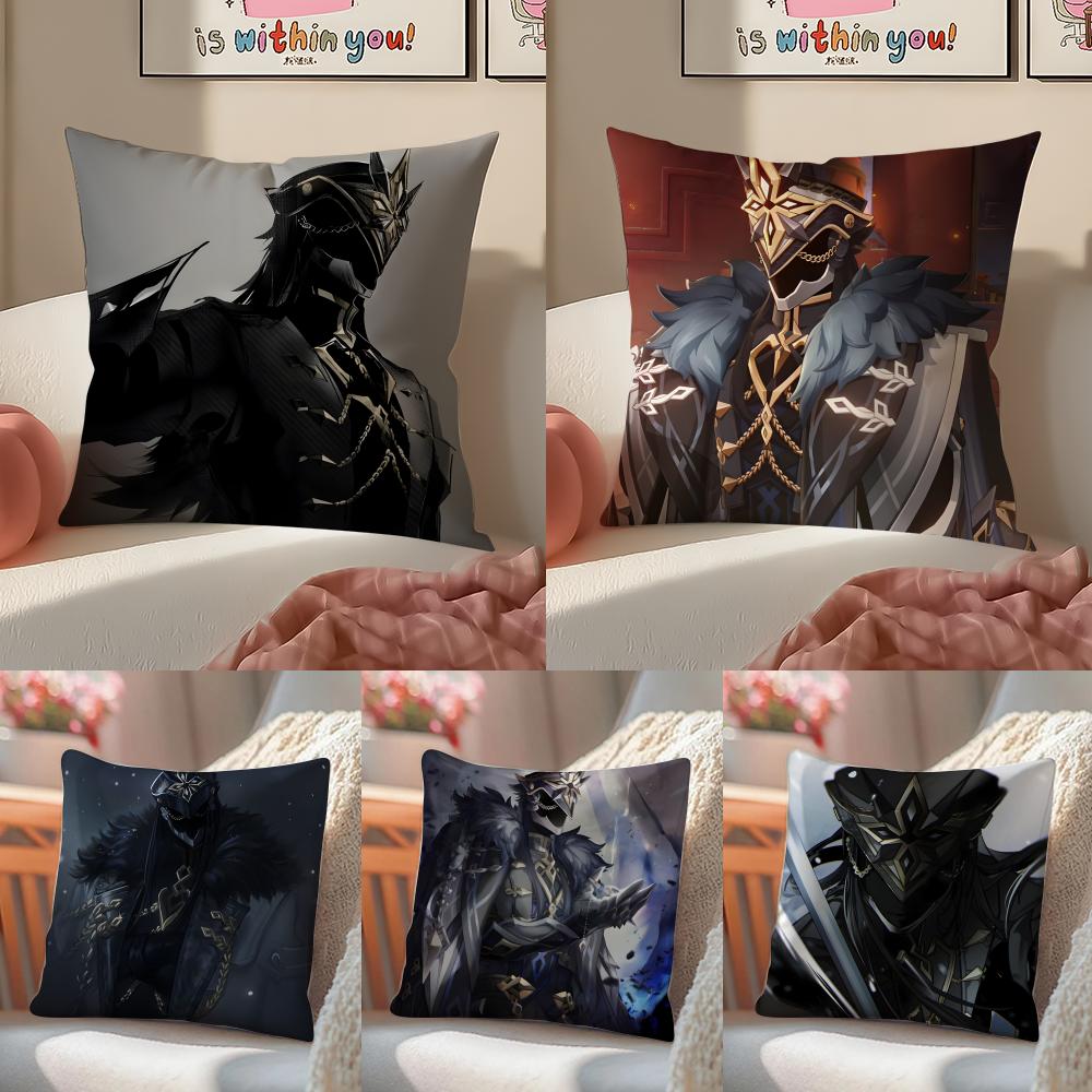 Game G-Genshin Impact Capitano Thrain Pillow Case Pattern Printed Pillowcase For Living Room Sofa Cushion Cover & Bedroom Decor