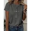 Fashion Women Retro Creative Cross Print T Shirt Funny Casual O-neck Short Sleeves T-shirt Summer Female Tee Shirt Halloween Limited Edition