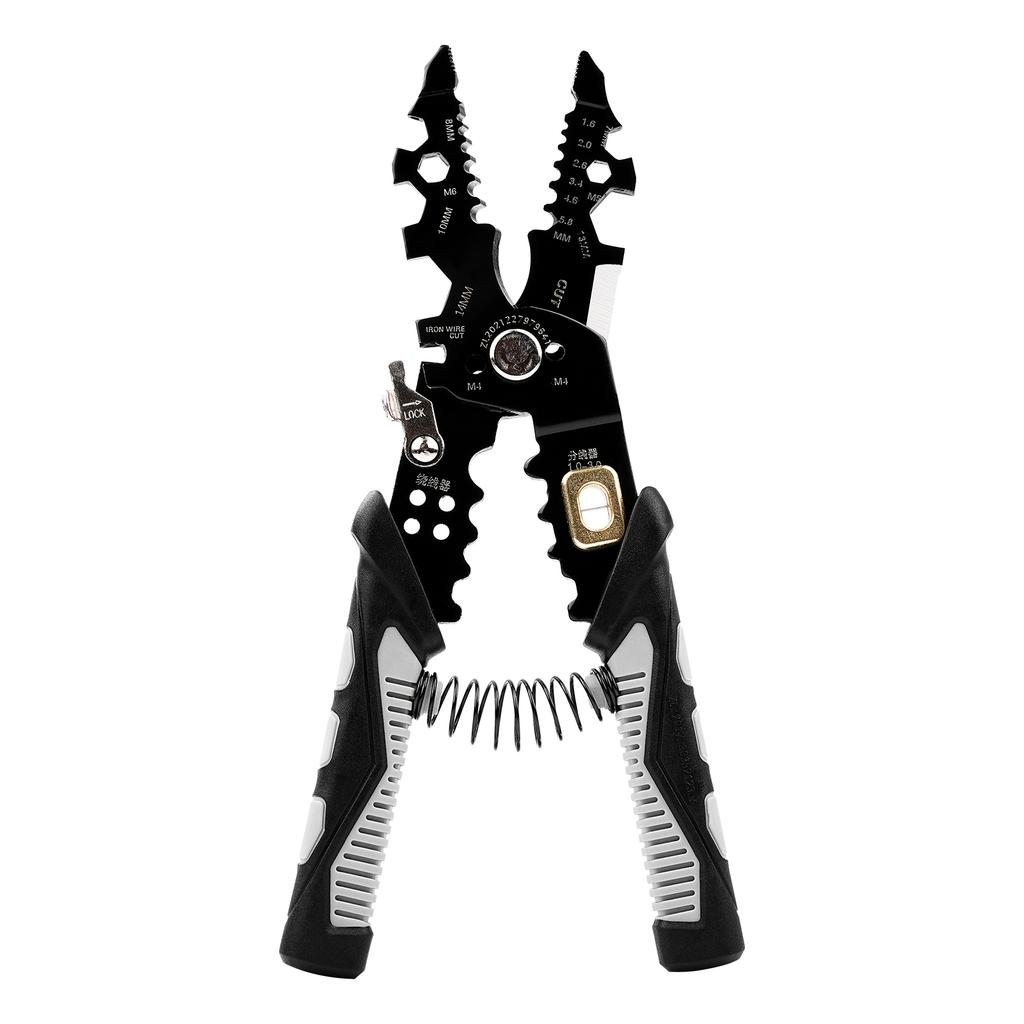 Electrician Wire Stripper with Chromium Vanadium Steel Blades and Ergonomic Handle Designed for One Handed Easy Operation