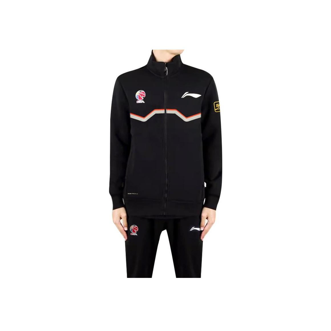 

Куртка для судей Li Ning CBA Series 24 Season, баскетбольная рубашка с длинным рукавом и воротником-стойкой, на молнии, мужская черная AWDUG63-1 M