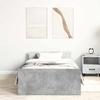 VidaXL Cadre de lit gris béton 75x190cm petit simple bois d'ingénierie 835949