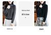 Women's Korean Style Wool Knit Sweater - Half-High Neck, Long Sleeve, Loose Fit