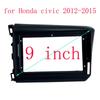 9 tommers bilradio multimedia alt-i-ett-ramme for Honda Civic 2012 2013 2014 2015 Canbus Box Decoder Dashboard Panel