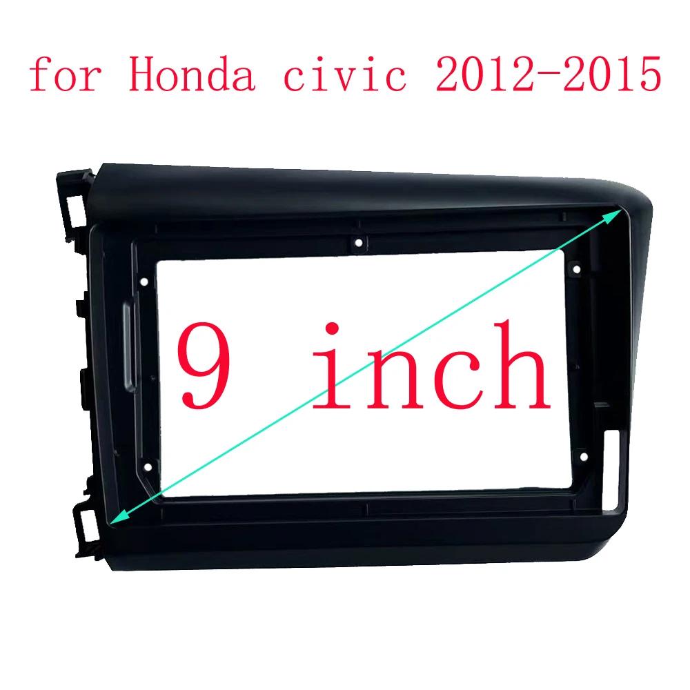 9 tommers bilradio multimedia alt-i-ett-ramme for Honda Civic 2012 2013 2014 2015 Canbus Box Decoder Dashboard Panel
