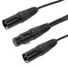 3-Pin XLR Female XLR Male Y to Dual Splitter Audio Cable Adapter