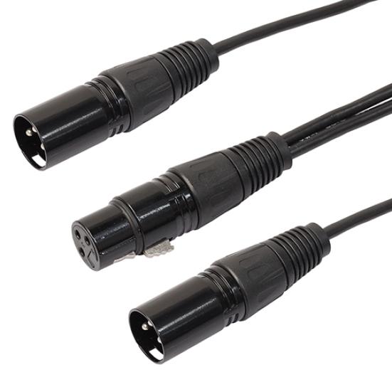 3-Pin XLR Female XLR Male Y to Dual Splitter Audio Cable Adapter