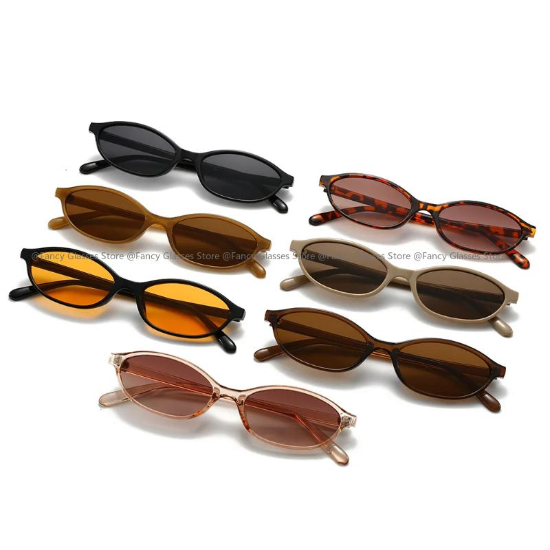 Modne Popularne Okulary Przeciwsłoneczne dla Kobiet Damskie Vintage Małe Owalne Oprawki UV400 Okulary Przeciwsłoneczne Odcienie Męskie Outdoor Podróż Okulary