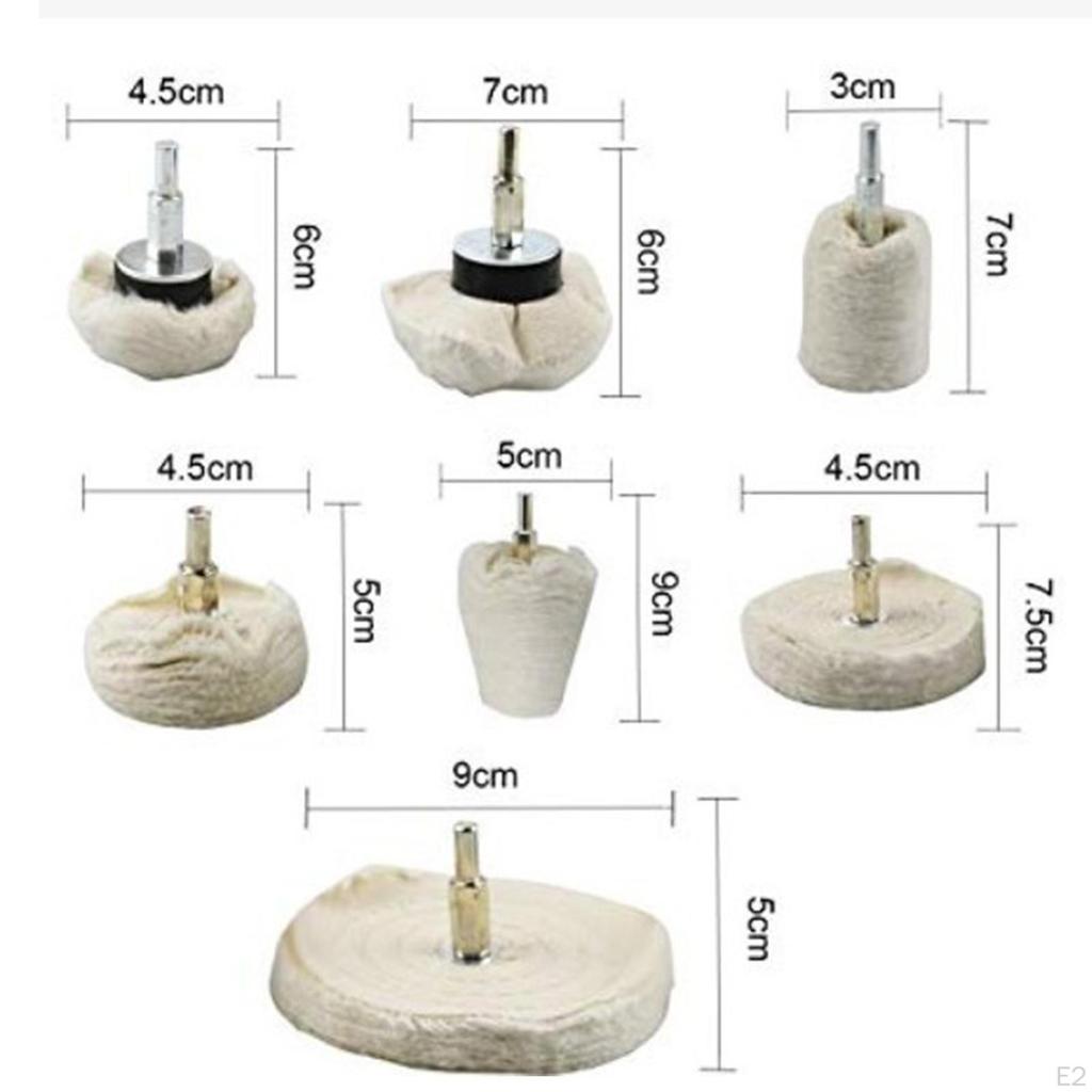 Buffing ing Wheels Kit , White Various Shaped Durable Jewelry Wheel for Mirror Wood Ceramic Glass