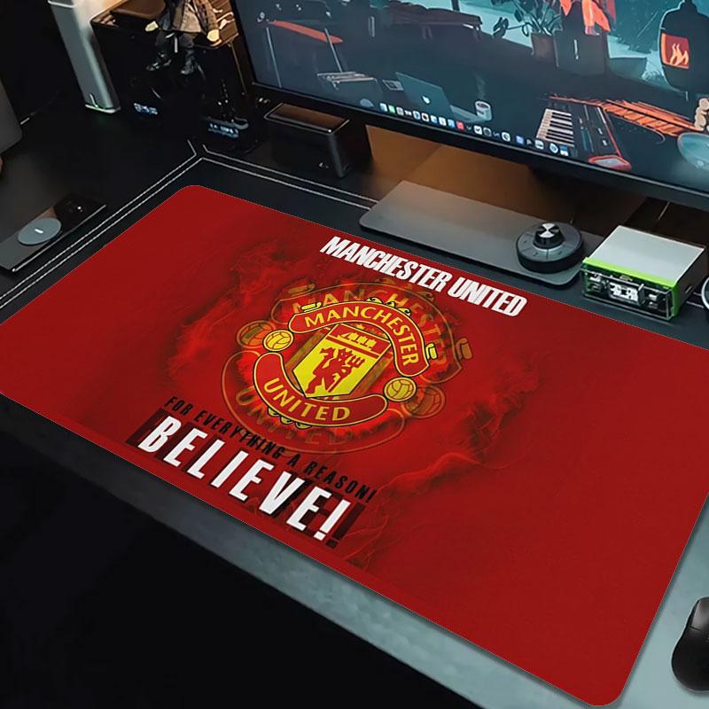 Manchester United F Large Size Mouse Pad Large Gaming Table Cushion Non-slip Laptop Tablet Big Mousepad XXL Mat Mini PC Playmat With Lock Edge