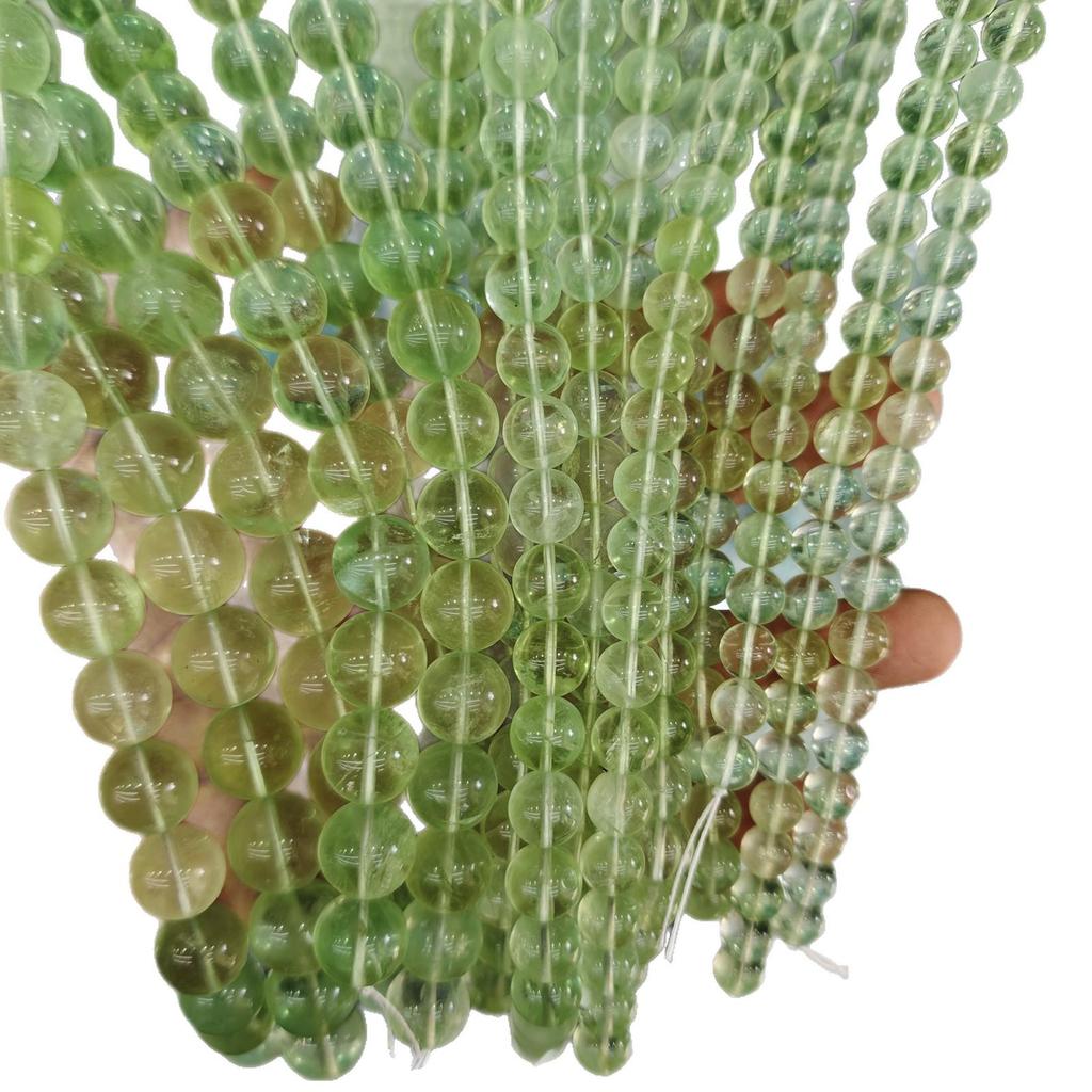 7A Natural Green Fluorite Round Bead Bracelet - Semi-finished DIY Jewelry Accessories, Loose String Beads, In Stock.