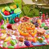 MIRAIMAX Pretend Play Food Set for Kitchen Picnic Toy with Food Kids Kitchen Includes Fruit Vegetable Cutting Gift for Boys and Girls Ages and Role