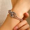 Gothic Alloy Skull Bangle, Vintage Dark Punk Style Bracelet, Fashion Statement Wrist Ornament for Male and Female
