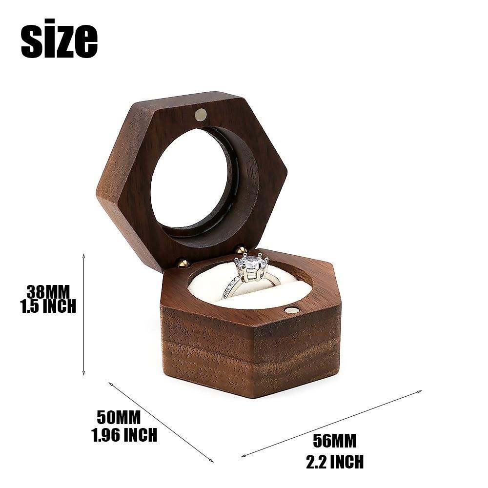 Velvet Lining Ring Display Box Retro Couples Ring Box Classic Wooden Jewelry Box Engagement Gift