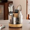 Brush Organizer 6-Slot 360 Rotating Detachable Clear Makeup Holder Brush Container For Women Cosmetics Nail Gel Perfume Home