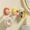 4PCS Dopamine Flower Hooks, Punch-free Entrance Door Key Holder, Sticky Hook, Traceless Towel Rack, Strong Load-bearing Clothes Hook