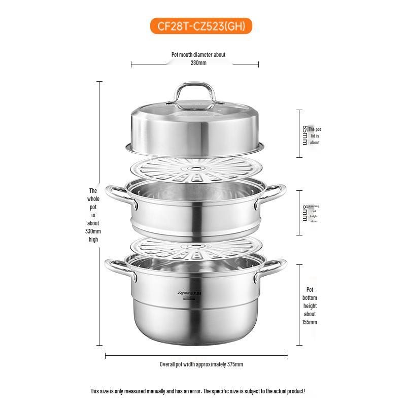 Joyoung 30cm 3-Layer 304 Stainless Steel Steamer Pot