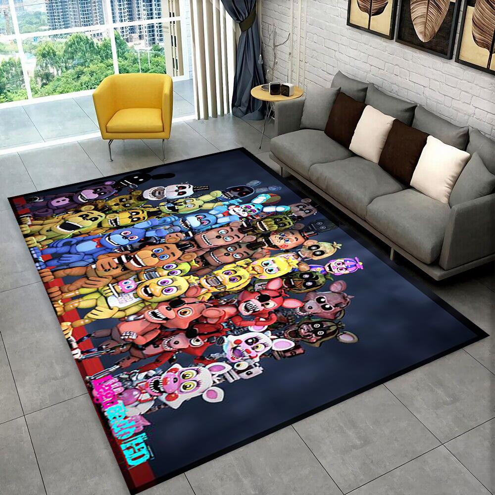 3D Horror Game F-FNAF Freddy Movie Carpet Rug for Playroom Bedroom Living Room Sofa Home Decor,Area Rug Non-slip Floor Mat Gift
