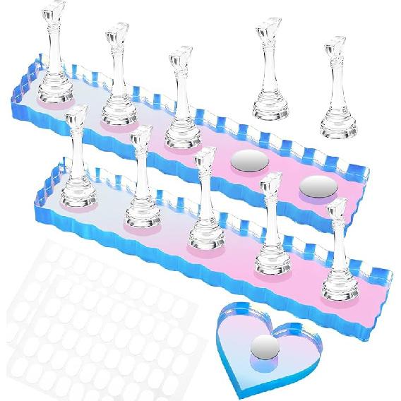 Nail Stand for Press Ons, Nail Holder for Painting Nails, Press on Nail Holder, 1 Heart Shaped Acrylic Magnetic Nail Stands for Nail Art with