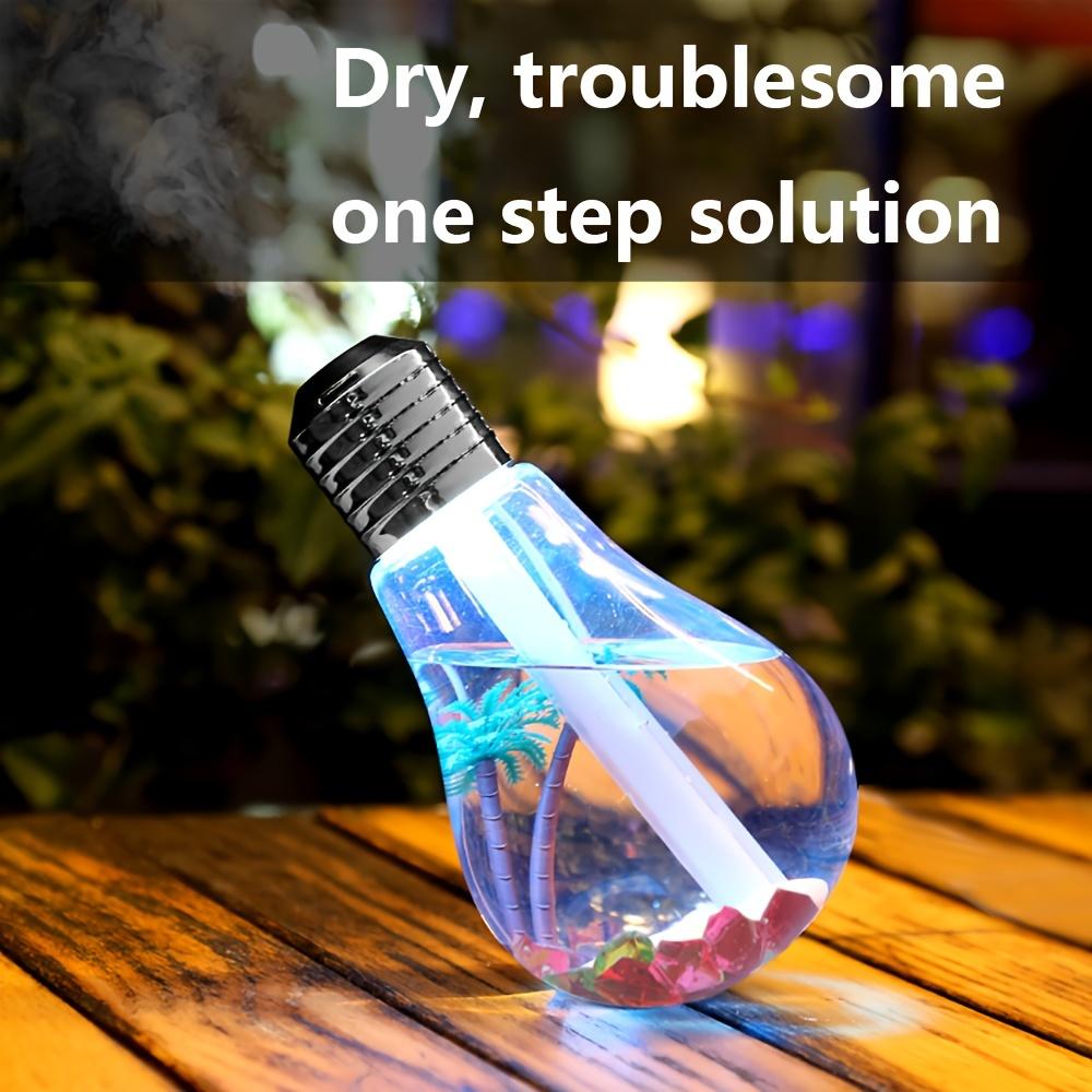 Colorful Bulb Shape Humidifier, Home Desktop Silent Air Purifier, Rich and Gradual Change Night Light Air Humidity Regulato for Bedroom Office Room