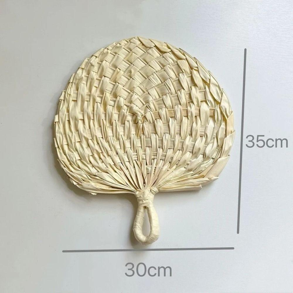 Home Decor Handmade Fan Large Woven Fans High Quality Braided Cattail Hand Fan