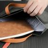 Document Storage Bag Leather Laptop Sleeve Leather Buckle Lock for Office