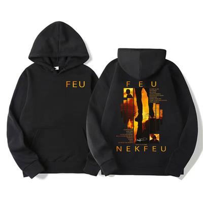 Rapper Nekfeu Feu Tour Album Grafik Hoodies Herren Damen Lässige Weste Beliebter Hoodie Mode High Street Vintage Sweatshirt