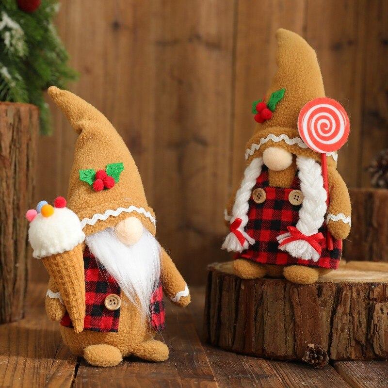 Christmas Gingerbread Man Doll Ornaments Xmas Knitted Rudolph Doll Christmas Decorations For Home  New Year Navidad Gifts